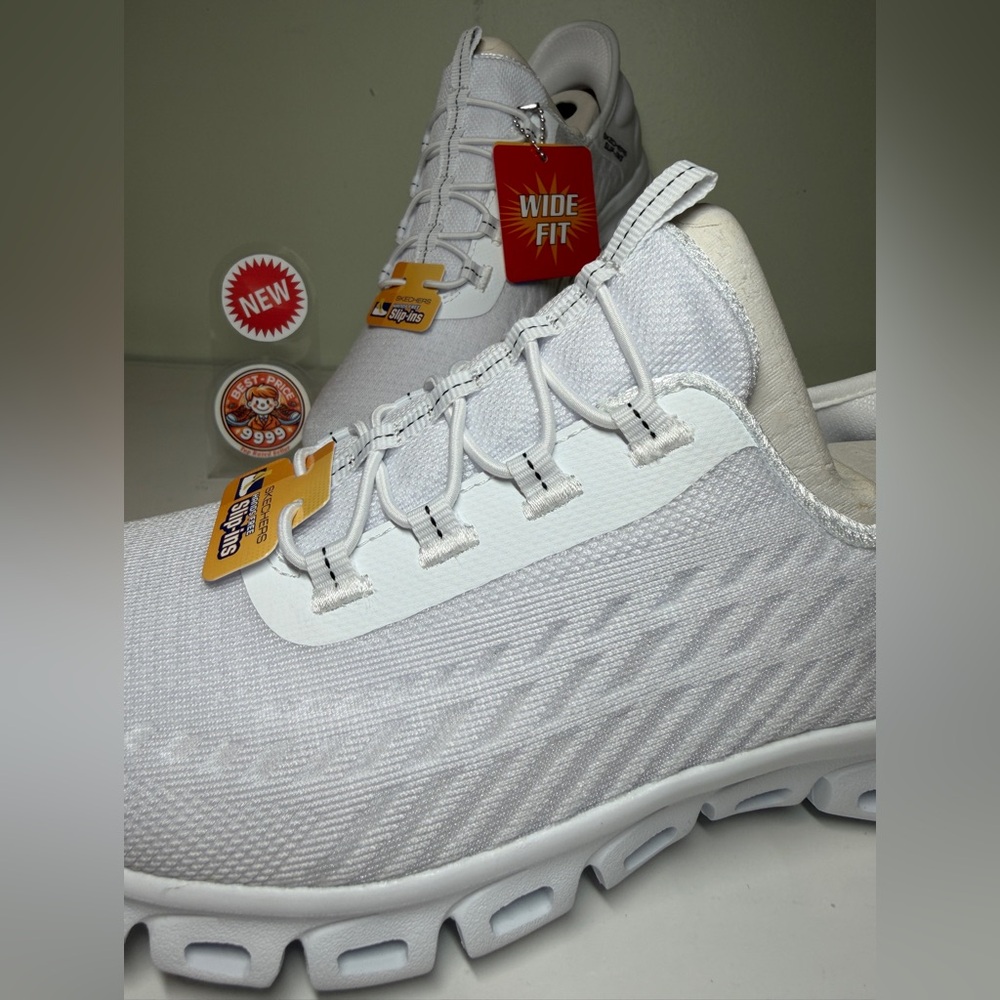 Skechers - Size 7 Wide - Women Slip ins Tranquility White Shoes - New - Picture 7 of 10